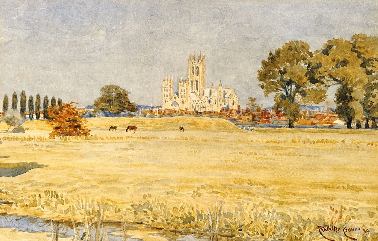 Cattedrale di Canterbury dai prati, 1894